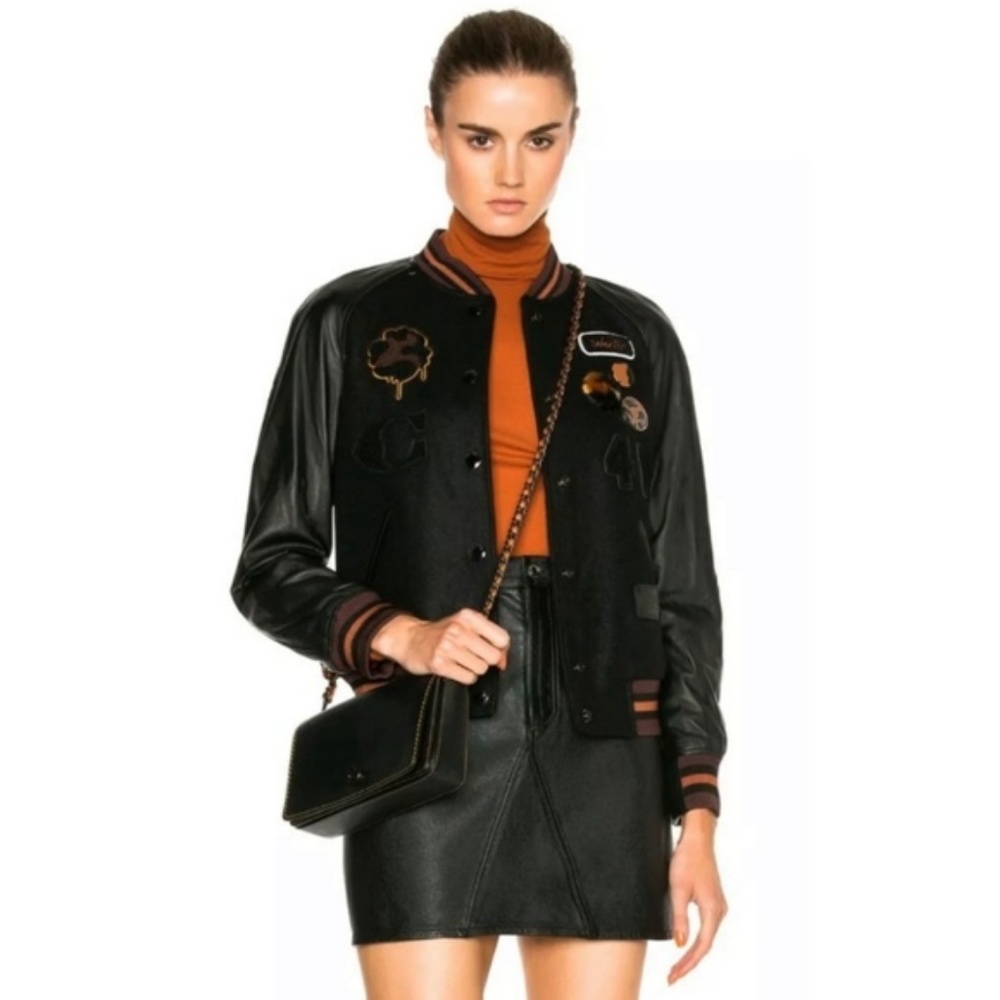 Coach Classic Varsity Letterman’s Jacket Wool / Leather 0